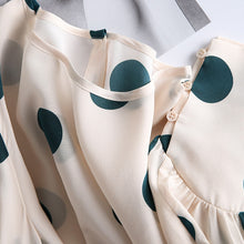 將圖片載入圖庫檢視器 SuyaDream Women Elegant Silk Blouses 100%Silk Crepe Dots Printed Long Sleeved OFFICE Blouse SHIRT 2020 Spring Summer Top