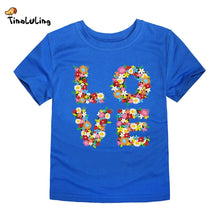 Charger l'image dans la galerie, TINOLULING Unisex Kids T-shirts 12 Colors 2018 Boys Girls Flower Love T Shirt Kids T-Shirt Children Tops Baby Tees For 2-14 Years