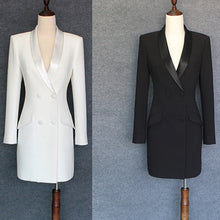 将图片加载到图库查看器,TOP QUALITY Paris Fashion 2020 Baroque Designer Dress Women's Long Sleeve Double Breasted Notched Collar Dress