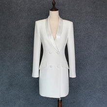 将图片加载到图库查看器,TOP QUALITY Paris Fashion 2020 Baroque Designer Dress Women's Long Sleeve Double Breasted Notched Collar Dress