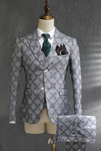 將圖片載入圖庫檢視器 Men's Business Formal Dress Trend Print Suit Bridegroom Wedding Dress British Style Homme Mariage
