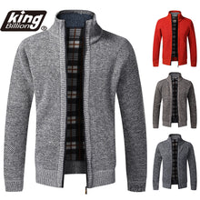 Charger l'image dans la galerie, King Billion 2021 Men's Jacket Slim Fit Stand Collar Zipper Jacket Men Solid Cotton Thick Warm Sweater