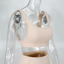 Load image into Gallery viewer, NewAsia Tacksuit Women 2 Piece Set Sleeveless White Ribbed Two Piece Outfits Crop Top Long Pants Plus Size Casual Matching Sets