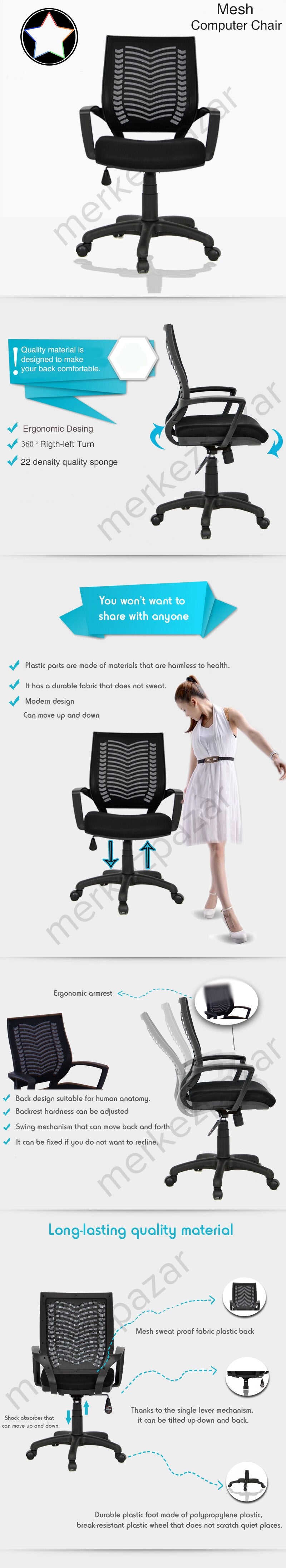 Computer Chair Office Chair Working Chair Executive Ergonomically Mesh Armchair Swivel Footrest Adjustable Reclining Furniture