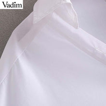 將圖片載入圖庫檢視器 Vadim Women's Oversized Blouse Long Sleeve solid Loose Female Casual Summer Chic Tops blusas LB295