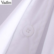 將圖片載入圖庫檢視器 Vadim Women's Oversized Blouse Long Sleeve solid Loose Female Casual Summer Chic Tops blusas LB295