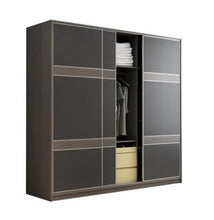 將圖片載入圖庫檢視器 Wardrobe storage large capacity fashion wardrobe double hanging assembly cabinet reinforcement sliding wooden closet furniture