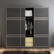 將圖片載入圖庫檢視器 Wardrobe storage large capacity fashion wardrobe double hanging assembly cabinet reinforcement sliding wooden closet furniture