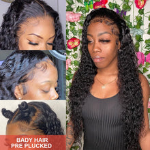 將圖片載入圖庫檢視器 Water Wave Lace Front Wig Full Lace Front Human Hair Wigs For Black Women 30 34 Inch HD Wet And Wavy Loose Deep Wave Frontal Wig
