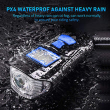將圖片載入圖庫檢視器 Waterproof Bicycle Light USB Rechargeable Bike Front Light Flashlight with Bike Computer LCD Speedometer Cycling Head Light Horn