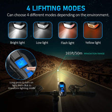將圖片載入圖庫檢視器 Waterproof Bicycle Light USB Rechargeable Bike Front Light Flashlight with Bike Computer LCD Speedometer Cycling Head Light Horn