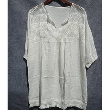 將圖片載入圖庫檢視器 White Casual Beach Cotton Dress 2020 Bohemian Dress Tunic For Beach V-neck Lace Patchwork Shirt Dress Vestidos Mujer  Sarong