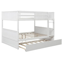 Cargar imagen en el visor de la galería, White Solid Pine Wooden Twin Loft Full Bunk Bed Strong Sturdy Frame for Adults Kids 79.5’’ x 57’’ Safe Sleeping Beds with Slats