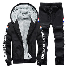 Cargar imagen en el visor de la galería, Winter Casual Men Hoodies Sweater + Pants Tracksuits Warm Plus Thick Fleece Sportswear