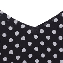 Charger l'image dans la galerie, Women's Black Polka Dot Boho Dress Beach Wear Sleeveless Chiffon Strap Polka Dot Fashion Dress Ladies Long Maxi V-neck Beach Dress