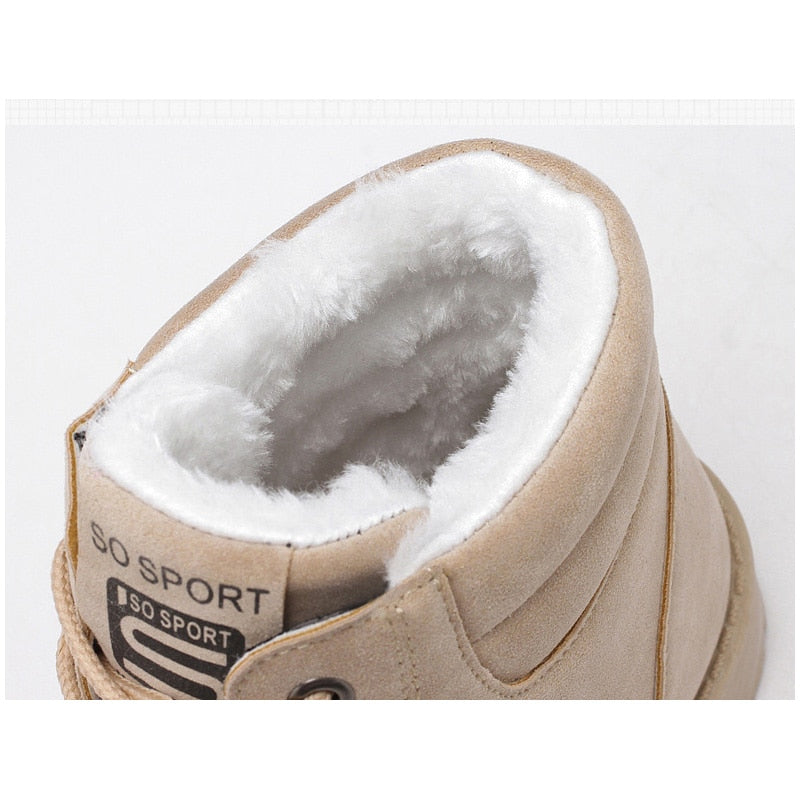 Women Boots Winter Shoes Warm Plush Ankle Boots Fashion Winter Snow Boots Female Lace-up Botas De Mujer Plus Size 43 44