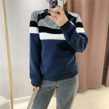 Load image into Gallery viewer, Women's New Contrast Color Striped Sports Leisure Knitted Sweater