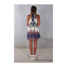 將圖片載入圖庫檢視器 Women Summer Beach Mini Sundress Ladies Casual Sleeveless Swing Boho Short Dress Female Casual Halter mini Dresses New