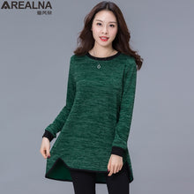 將圖片載入圖庫檢視器 Women's Tunic Blouses 2020 Korean Fashion Office Wear Cotton Blouse Plus Size 4XL Women's Long Tops Long Sleeve Casual Loose Shirt Sweater