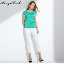 Load image into Gallery viewer, Women's Blouse 2019 Summer Shirts Casual OL Silk Women Blouse Shirt Sexy White Red Tops Loose Sleeveless Work Wear 6 Color Blusa