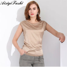 Load image into Gallery viewer, Women's Blouse 2019 Summer Shirts Casual OL Silk Women Blouse Shirt Sexy White Red Tops Loose Sleeveless Work Wear 6 Color Blusa