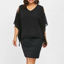 将图片加载到图库查看器,Women's Large Size Dress knee-length Dress Large Size Round Neck Strapless Irregular Dresses Chiffon Shoulderless Sexy Dresses