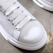 Charger l'image dans la galerie, Women's Platform Genuine Leather Sneakers , White,Chunky Sneakers.Rainbow Shoes Casual Sneakers,Women's Vulcanize Shoes