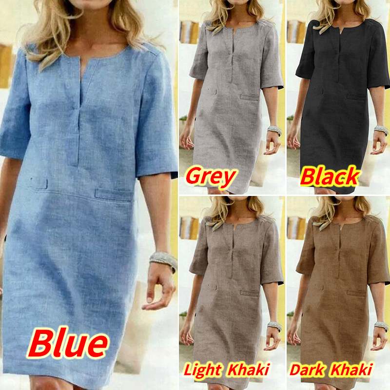 Women's Summer Sundress ZANZEA Ladies Elegant Shirt Dress Tunic Vestidos Casual Short Robe Femme Beach Party Dresses Plus Size Women's Summer Dress