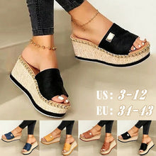 Load image into Gallery viewer, Womens High Heels Sandal Thick Bottom Casual Shoes Ladies Leisure Summer Wedges Sandals Woman Shoes Women Platform Mules Slipper