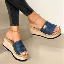 Load image into Gallery viewer, Womens High Heels Sandal Thick Bottom Casual Shoes Ladies Leisure Summer Wedges Sandals Woman Shoes Women Platform Mules Slipper