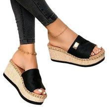 Load image into Gallery viewer, Womens High Heels Sandal Thick Bottom Casual Shoes Ladies Leisure Summer Wedges Sandals Woman Shoes Women Platform Mules Slipper