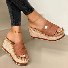 Load image into Gallery viewer, Womens High Heels Sandal Thick Bottom Casual Shoes Ladies Leisure Summer Wedges Sandals Woman Shoes Women Platform Mules Slipper