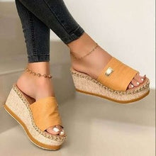 Load image into Gallery viewer, Womens High Heels Sandal Thick Bottom Casual Shoes Ladies Leisure Summer Wedges Sandals Woman Shoes Women Platform Mules Slipper