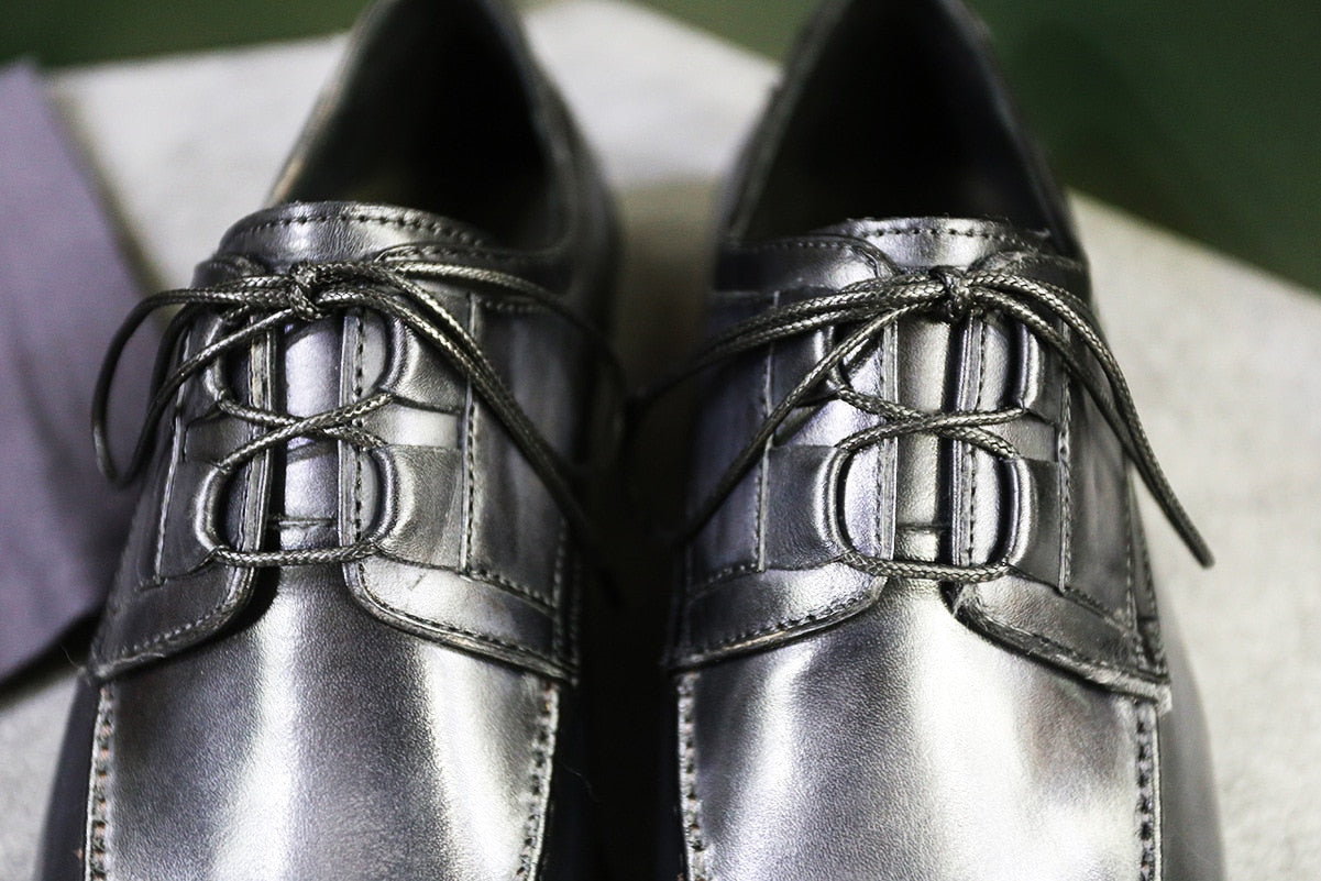 Workplace business point with men's shoes Derby dress shoes Goodyear British gentleman custom made by hand