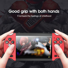 Cargar imagen en el visor de la galería, X1 4.3 Inch Retro Game Handheld Game Console 8G Built-in 10,000 Classic Games Portable Player Support TV Out Video Game Machine