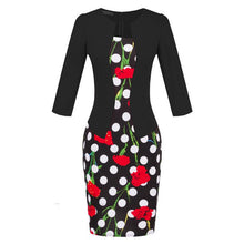 Load image into Gallery viewer, YGYEEG Women Dresses One Piece Patchwork Floral Print Elegant Business Party Formal Office Plus Size Bodycon Pencil Work Dress