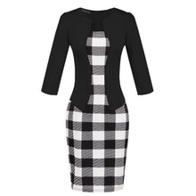 Load image into Gallery viewer, YGYEEG Women Dresses One Piece Patchwork Floral Print Elegant Business Party Formal Office Plus Size Bodycon Pencil Work Dress