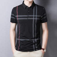 Load image into Gallery viewer, Ymwmhu Men Summer Striped Polo T-shirt Short Sleeve Slim Fit Polos Fashion Streetwear Tops Men Shirts Office Casual Shirts