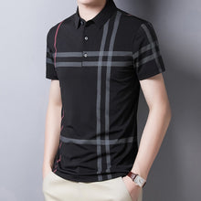 Load image into Gallery viewer, Ymwmhu Men Summer Striped Polo T-shirt Short Sleeve Slim Fit Polos Fashion Streetwear Tops Men Shirts Office Casual Shirts