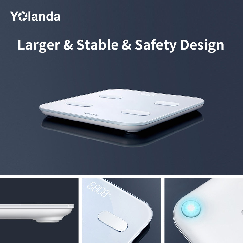 Yolanda CS20A Body Fat Scale WiFi+Bluetooth Smart Electronic Digital Weight Scale APP Unlimited Users Scale Heart Rate