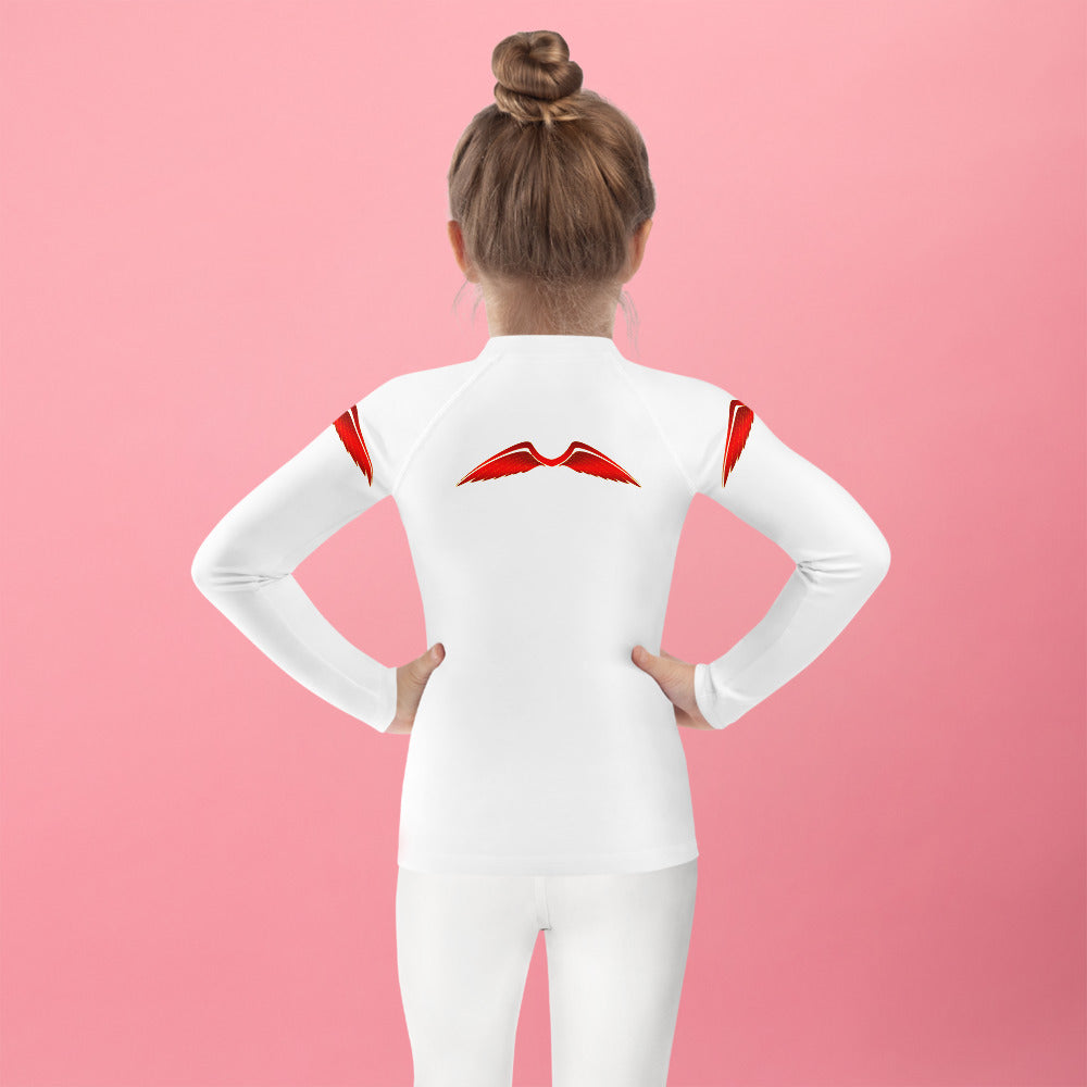 Girls Long Sleeve Rash Guard: Canada Shield