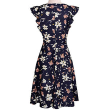Cargar imagen en el visor de la galería, Women's Black Floral Dress Summer Party Mini Club Dress Beach Dress sukienka#G9