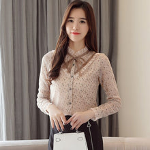 将图片加载到图库查看器,2019 Bow Collar Wave Point Blouse Plus Size Blouse tops lace fashion Women blouses blusas 1784 50