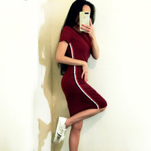 将图片加载到图库查看器,Casual Dess Women short-sleeve O-Neck Slim Pencil Tight sexy party summer dress