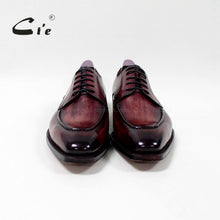 Load image into Gallery viewer, cie square toe custom handmade 100%genuine calf leather men's dress/classic patina red brown derby leather men flat shoe D-02-18