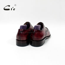 Load image into Gallery viewer, cie square toe custom handmade 100%genuine calf leather men's dress/classic patina red brown derby leather men flat shoe D-02-18