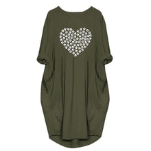 將圖片載入圖庫檢視器 Women's Casual Day or Night Dress Heart Shai2019 S-3XL noche vestidos de verano robe femme ropa mujer heinS Long Sleeve Printed