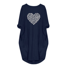 將圖片載入圖庫檢視器 Women's Casual Day or Night Dress Heart Shai2019 S-3XL noche vestidos de verano robe femme ropa mujer heinS Long Sleeve Printed