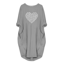 將圖片載入圖庫檢視器 Women's Casual Day or Night Dress Heart Shai2019 S-3XL noche vestidos de verano robe femme ropa mujer heinS Long Sleeve Printed