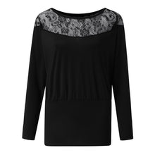 Cargar imagen en el visor de la galería, Women's Lace Long Sleeve Blouse 2020 Fashion Lace Round Neck Long Sleeve Shirt Blouse Hollow out blusa mujer elegante
